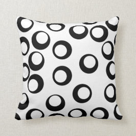 Svartvitt Retro cirklar modellen Kudde