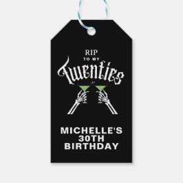 Svartvitt RIP till mina tjugoåringar 30års födelse Presentetikett