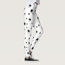 Svartvitt roligt gulligt unikt för Googly ögon Leggings