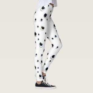 Svartvitt roligt gulligt unikt för Googly ögon Leggings