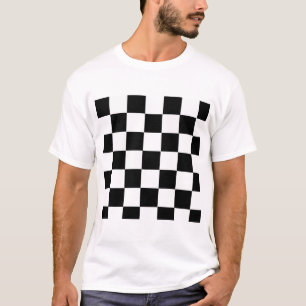 Svartvitt rutigt kvadrerar t shirt