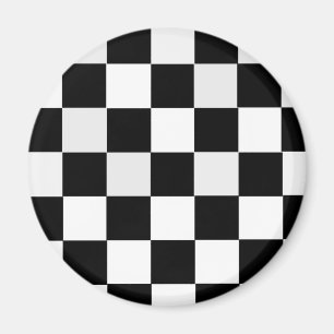 Svartvitt rutigt magnet