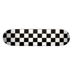 Svartvitt rutigt mönster mini skateboard bräda 18,5 cm
