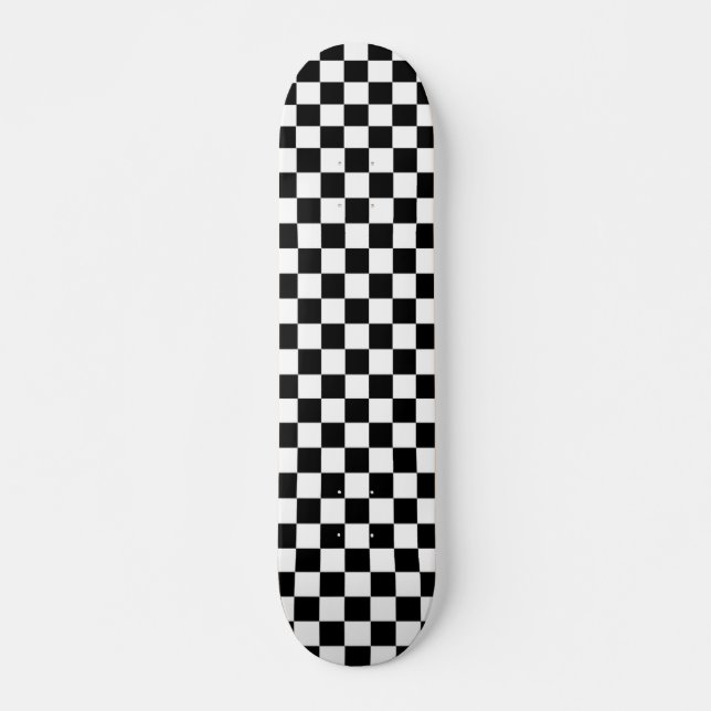 Svartvitt schackbrädemönster för checkers skateboard bräda 20 cm (Framsida)