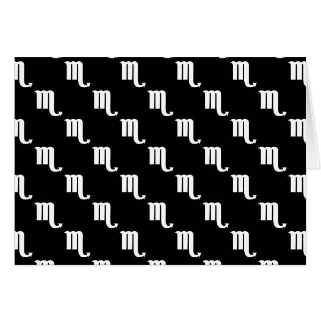 Svartvitt Scorpiomönster Hälsningskort (Framsidan Horizontal)