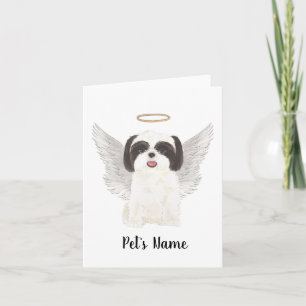 Svartvitt Shih Tzu Sympathy Memorial Kort