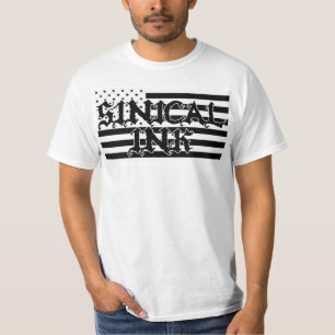Svartvitt Sinical bläck som göras i Amerika T-shirt