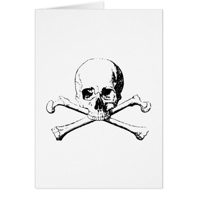 Svartvitt skal och benen hälsningskort (Framsidan)