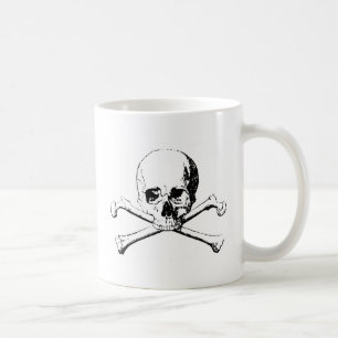 Svartvitt skal och benen kaffemugg