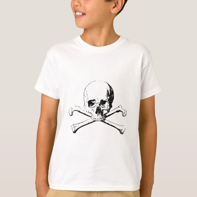 Svartvitt skal och benen tee shirt (Framsida)