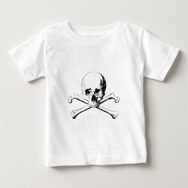 Svartvitt skal och benen tee shirt (Framsida)