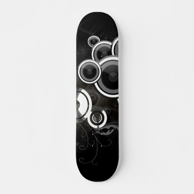 Svartvitt Skateboard Bräda 19,5 Cm (Framsida)