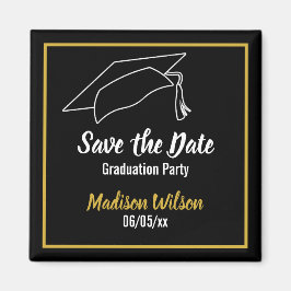 Svartvitt Spara datumStudentfesten Magnet