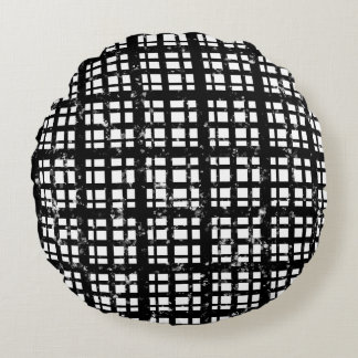 Svartvitt stift med färgplatterbeläggning rund kudde