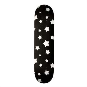 Svartvitt stjärnamönster skateboard bräda 19,5 cm