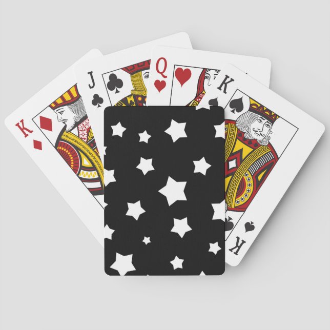Svartvitt stjärnamönster spel kort (Baksidan)
