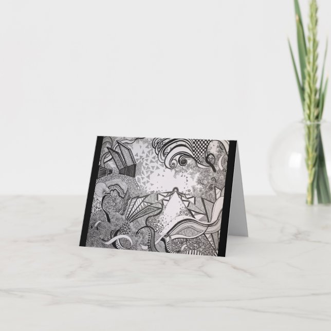 Svartvitt Tack Kort (Framsida)