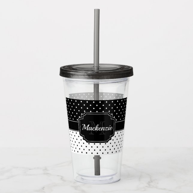 Svartvitt Take Away Mugg (Framsida)