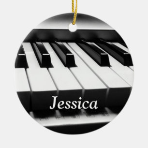 Svartvitt tangentbord för klassiker julgransprydnad keramik