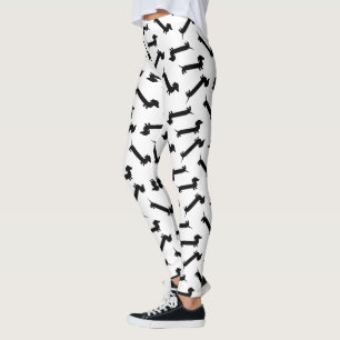 Svartvitt taxmönster leggings