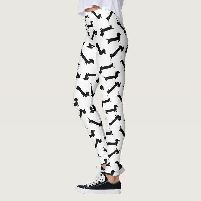 Svartvitt taxmönster leggings (Vänster)