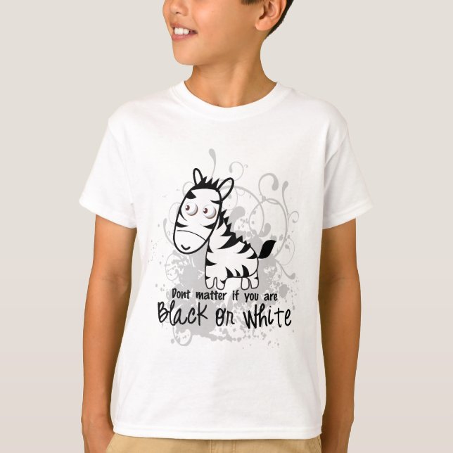 Svartvitt teve t shirt (Framsida)