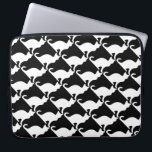 Svartvitt tryck för kattdesignlaptop sleeve |<br><div class="desc">Svartvitt djurt tryck för kattdesignlaptop sleeve |. Gullig gåvaidé för kattälskare/älsklings- ägare. Vitkattungesilhouette. Gulligt kattungeillustrationmönster.</div>