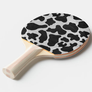 Svartvitt tryck för ko pingisracket