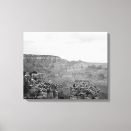 Svartvitt tvärs över Grand Canyon 16 x 20 Canvastryck