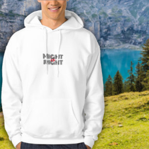 Svartvitt typografiskt inspirationstecken hoodie