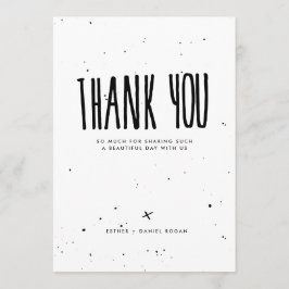 Svartvitt typografiSplattertack Tack Kort