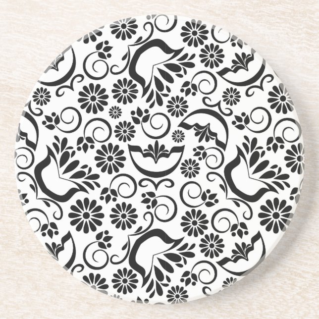 Svartvitt underlägg elegant (Framsidan)
