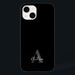 Svartvitt | Ursprunglig monogram Personlig Namn<br><div class="desc">Den här snyggten har en modern design i svartvitt, grått och vitt. Gör ett slags telefonfodral med anpassningsbar initial och namn. Det blir en coola, en unik gåva till någon speciell eller dig själv. Om du vill ändra typsnitt eller position klickar du på knappen "Anpassa ytterligare" och kan redigera den....</div>