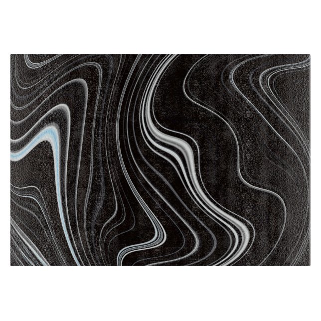 Svartvitt Vågigt Abstraction (Framsidan)
