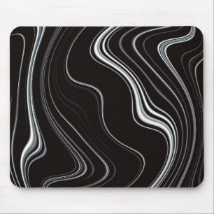 Svartvitt Vågigt Abstraction Musmatta
