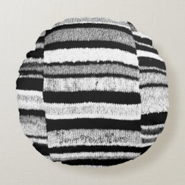 svartvitt virvlar runt original- modernt rund kudde