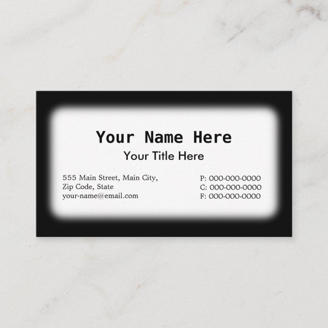 Svartvitt Visitkort (Framsida)