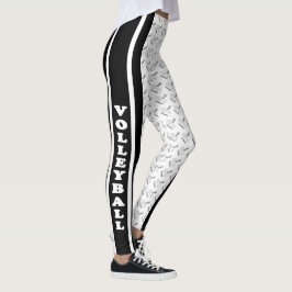 Svartvitt volleybollmönster leggings