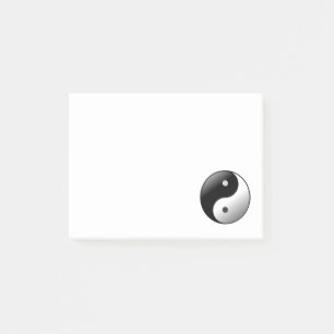 Svartvitt Yin och Yang symbol Post-it Block