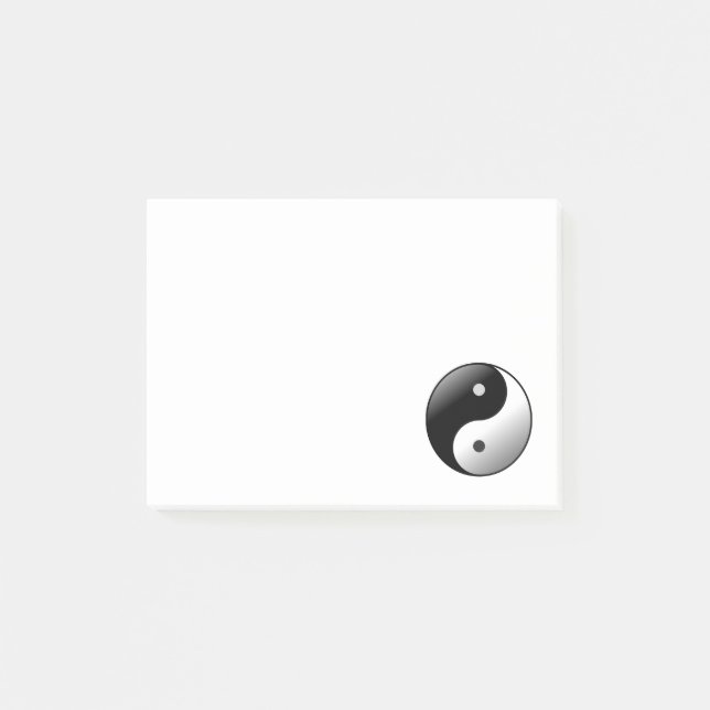 Svartvitt Yin och Yang symbol Post-it Block (Framsida)