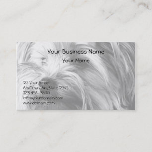 Svartvitt Yorkie för Yorkshire Terrier porträtt Visitkort