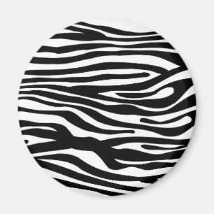 Svartvitt zebra tryckmönster - magnet