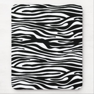 Svartvitt zebra tryckmönster - musmatta