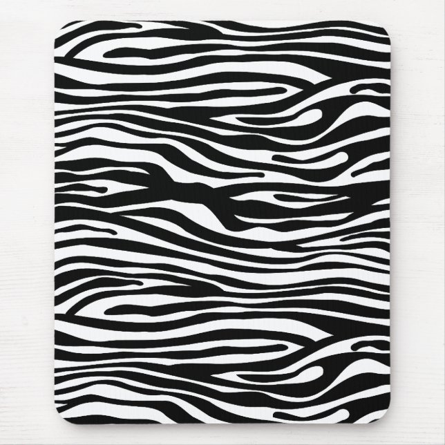 Svartvitt zebra tryckmönster - musmatta (Framsidan)