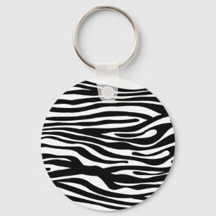 Svartvitt zebra tryckmönster - nyckelring