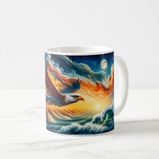 Sväva bortom gränserna Örn Fantasy Art Kaffemugg