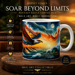 Sväva bortom gränserna Örn Fantasy Art Kaffemugg