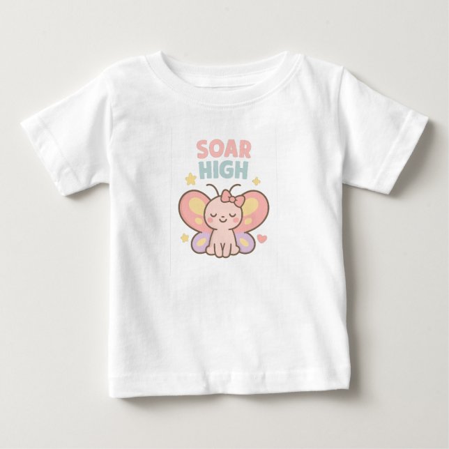Sväva Högt – Pastell Fjäril Joy T Shirt (Framsida)