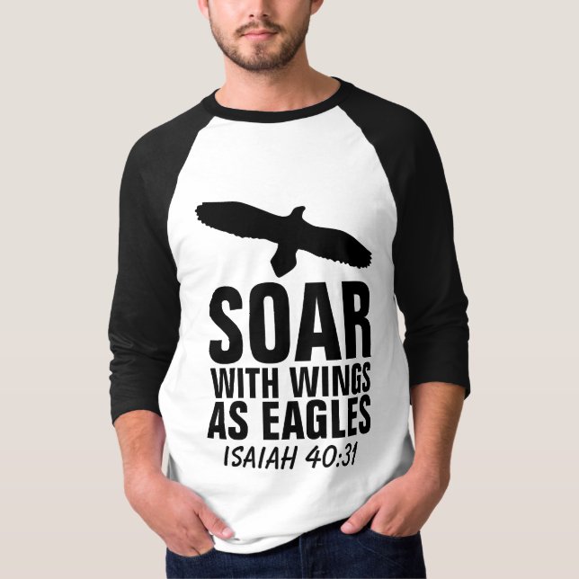 SVÄVA MED VINGAR SOM ÖRNAR, Kristna T-Shirts (Framsida)