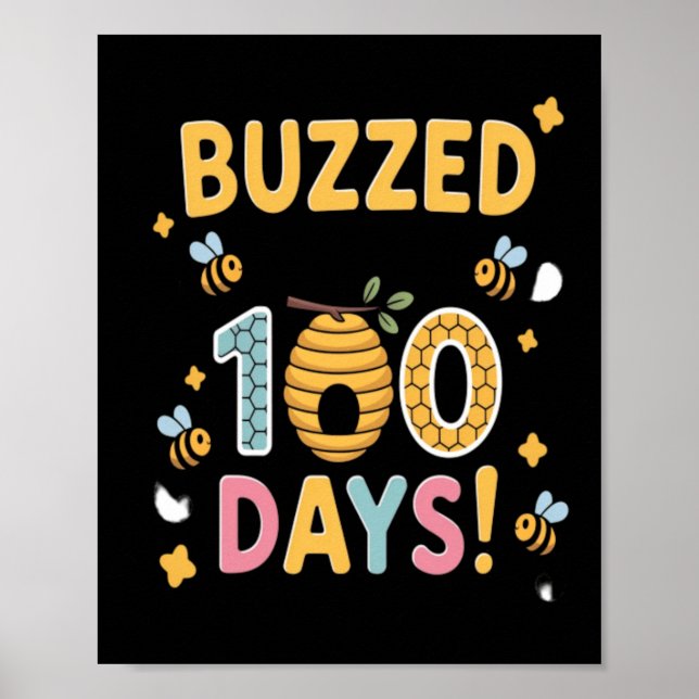 Svävade igenom 100 dagar Skollärare Bee Poster (Framsidan)